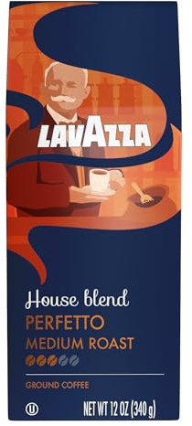 Lavazza Perfetto Ground Coffee Blend, Dark Roast, 100% Arabica, Full-bodied, 12 oz