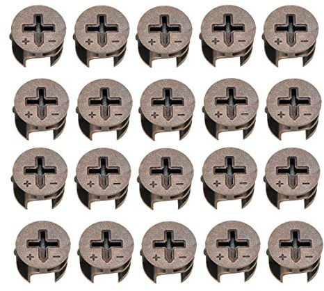 sourcing map Furniture Connector Cam Lock Fittings 15mmx12mm for Cabinet Drawer Dresser Wardrobe Panel Connecting 20pcs
