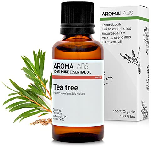 Árbol del Té BIO (Melaleuca alternifolia) - 30 mL - Aceite Esencial Quimiotipado y Certificado AB - Defensas naturales - Aroma Labs