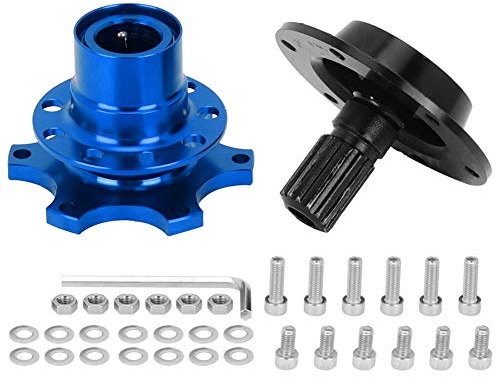KIMISS Lenkradnabe, Universal-6-Loch-Lenkrad-Schnellspanner-Adapter-Kit für Autoreparaturwerkzeug(Blau)