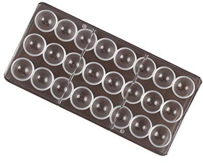 Molde Para Chocolate Molde Transparente De 24 Agujeros Hemisféricos Molde Praliné Magnético Policarbonato Se Utiliza Para Hornear Dulces 27,4 * 13,5cm