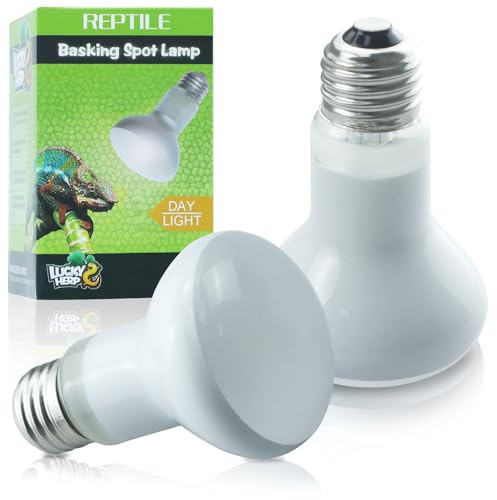 LUCKY HERP Lampada riscaldante per rettili, 25 W, confezione da 2 pezzi, per terrario, tartarughe, basking spot, E27, per rettili, tartarughe, polli, barbagame, cani