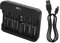 EMOS univerales Akku-Ladegerät NiMH, NiCd für 6 Akkus, Schnell-Ladegerät 500 mA, für 1-6x AAA, AA, C, D, 9 V aufladbare Batterien, inkl. USB-C Kabel, LED-Anzeige, Akkuschutz, Sicherheitsfunktionen