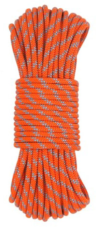 NewDoar Corde d'extérieur 6mm Accessoire 6M/15M/30M/50M Corde d'évacuation Multifonctionnelle pour Pêche à L'aimant Transport de Charges Lignes de Quai pour Voiliers, Camping,Transport-Orange/30M