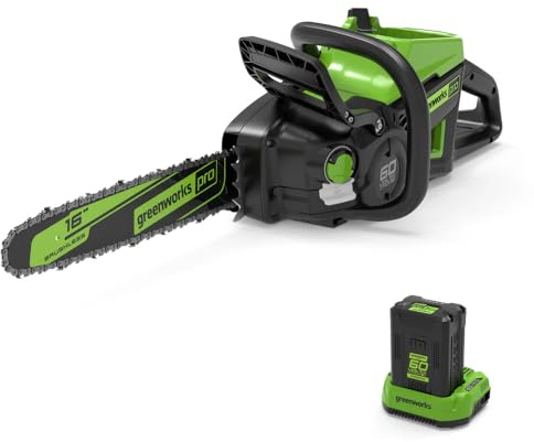 Greenworks Cadena sin cable de 60 V, 18 pulgadas, batería de 4,0 Ah y cargador incluidos