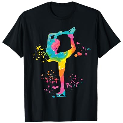 Patineuse sur glace Patinage artistique coloré pour filles T-Shirt