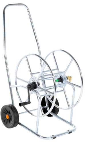 vidaXL Carrello Avvolgitubo per Tubo Flessibile 80 m 3/4 in Acciaio, Carrello avvolgitubo da Giardino, Carrello avvolgitubo con Ruote, Carrello avvolgitubo per irrigazione