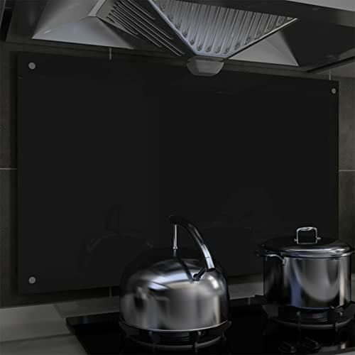 Sufrk Protección Salpicaduras Cocina Vidrio Templado Negro 100x60 cm Cubre VitroceráMica Cristal Templado Antisalpicaduras Cocina