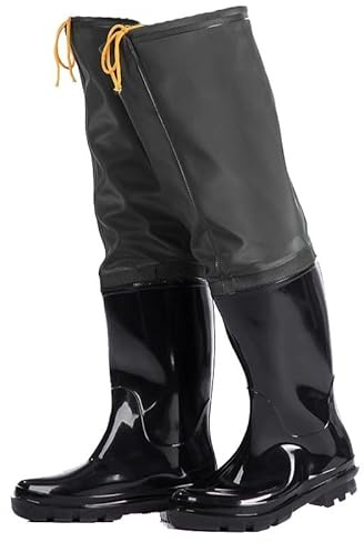 KPHYMOD Watstiefel Hüft-Wathose Für Fliegenfischen, Schwarze, wasserdichte Watstiefel Für Männer Und Frauen Mit Profilsohle Für Angeln Im Teichschlamm(37 EU)