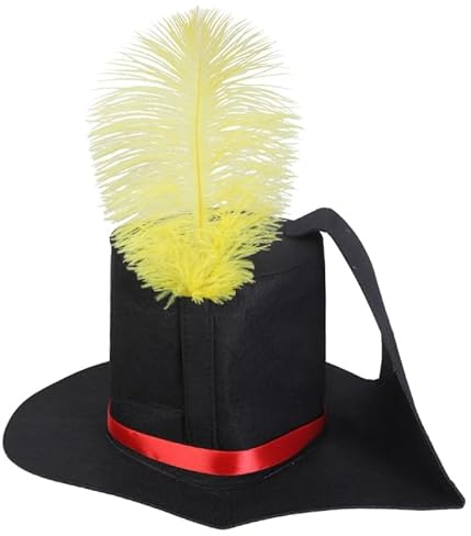 XBOKA Cappello nero alla moda per feste di Natale, morbido, regolabile, unisex, cappello da festa con piume gialle