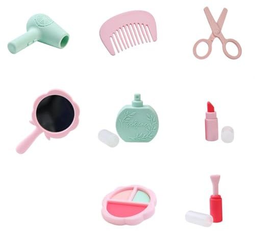 CoudarTitie Coffret de Maquillage pour Enfants, Comprenant Un Rouge à Lèvres et Un Set de Maquillage En Silicone pour Jouer Au Salon de Coiffure, Idéal pour