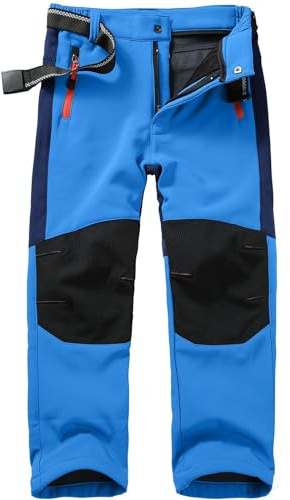 Pantalon de ski softshell pour enfant - Pantalon cargo doublé - Pantalon thermique - Pantalon de neige - Pantalon d'hiver - Pantalon de randonnée