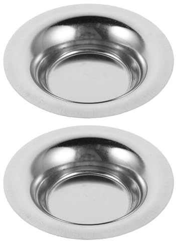 HOOTNEE Coupelle Bougie de Rechange en Acier Inoxydable, 2 Pièces, Ronde et Polie, pour Cire Fondue et Parfum D'intérieur, Diffusion Renforcée