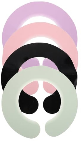 NUOBESTY 4 Pezzi Collare Protettivo in Silicone per Collo, Mantello Avvolgente per Taglio e Tintura Chioma, Scudo per Parrucchieri e Trattamenti Chioma Colori Assortiti