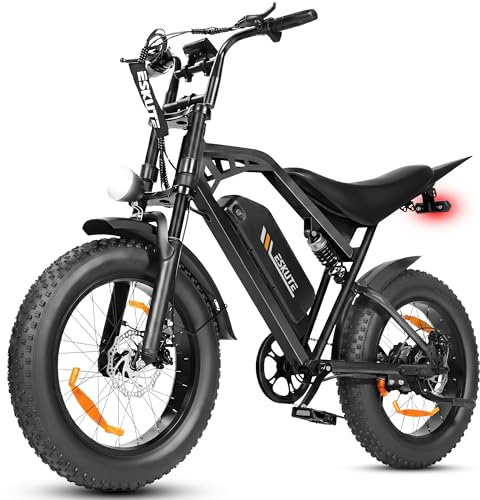 ESKUTE V202 Bicicletta Elettrica per Adulti, Fat Bike Elettrica 20X4.0 con Batteria Rimovibile 48V 20.8Ah, E-Bike All Terrain, 7 Velocità, Freni a Disco Meccanici