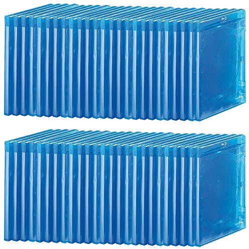 PEARL Blueray Hüllen: Blu-ray Soft-Hüllen blau-transparent im 50er-Pack für je 1 Disc (Blu ray Case, Blurayhüllen, DVD Rohlinge)