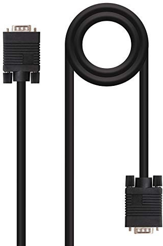 NANOCABLE 10.15.1303 - Cable SVGA para monitor y proyector, HDB15/M-HDB15/M, macho-macho, negro, 3mts