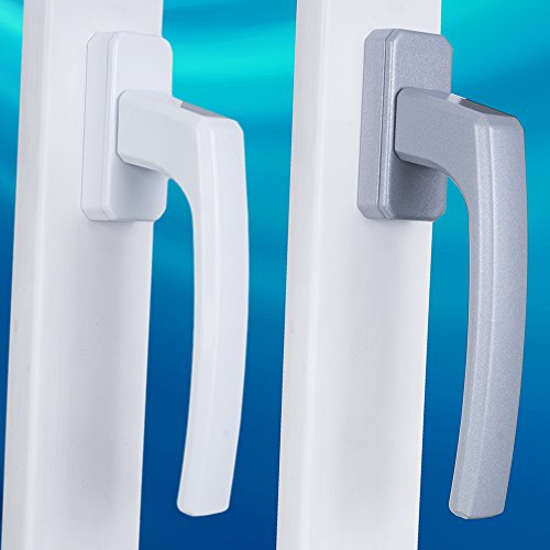 Stahlia Fenstergriffe Silber Aluminium (4 Stück) Balkontürgriff Rund Terrassentür Griff Fensterbeschläge Fenstergriff Fensterolive Fenster Griffe