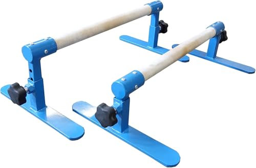 Tumbl Trak Adjustable Parallette Bars, Blue, Gymnastics Training Floor Bar