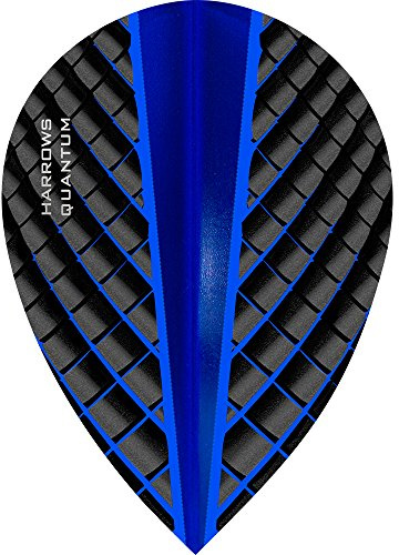Harrows Quantum Dart Flights - 100 Micron - Pear - 3D Effect - 1 Set (3) (Dark Blue)
