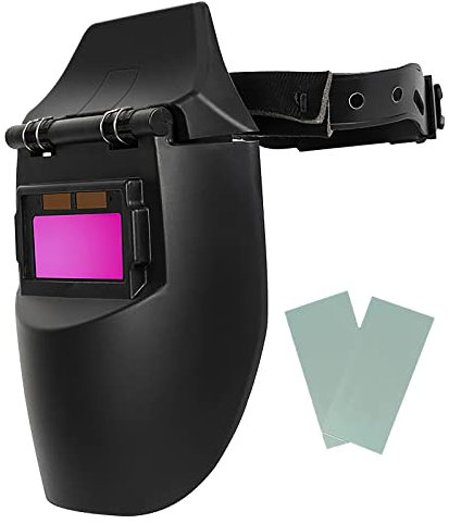 ALLOMN Schweißmaske, Solar-Schweißhelm Kopfmontierter Verstellhelm Automatische Abdunkelung, Sensor mit hoher Empfindlichkeit, Solarbetrieben (Mit 2 Polstern)