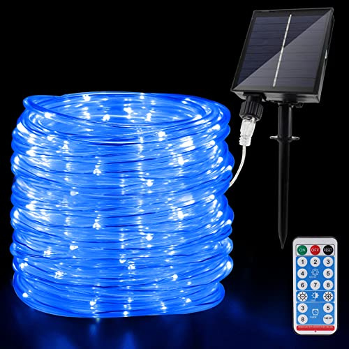 JIMACRO Solcellslampor för utomhusbruk, IP65 vattentäta replampor 22,0 m 200 LED soldekorationslampor med 8 belysningslägen, repljusslinga för trädgård, träd, fest, juldekoration