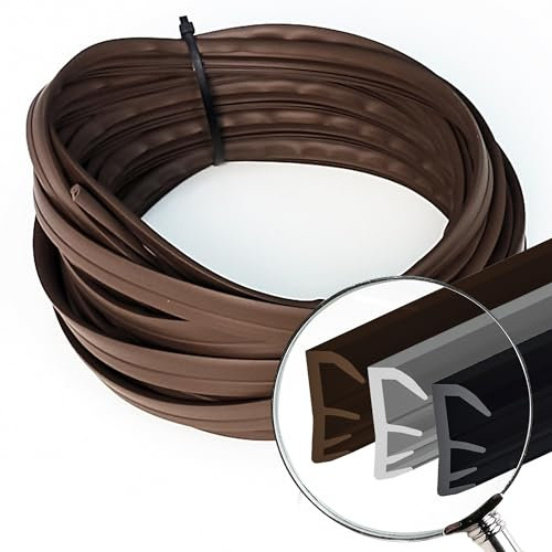 Burlete puerta exterior | Perfil de estanqueidad para ventanas | 5M, MARRON F-4/18 | Burlete puerta entrada | Tiras de sellado para puertas | Junta de goma para puertas madera | Junta de ranura 4mm.