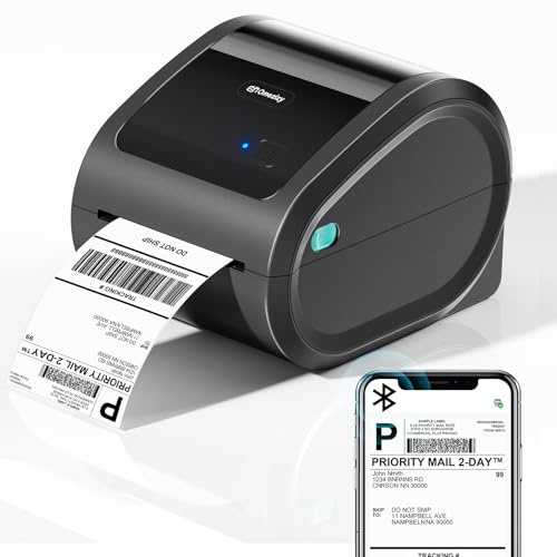 Omezizy Bluetooth Shipping Label Printer 4x6 - D520BT Thermal Label Printer for Small Business, Thermal Printers with Built-in Label Holder, Compatible with USPS, Tiktok, Amazon