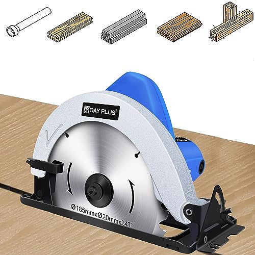 Sega circolare elettrica 900 W multiuso compatta portatile 4700 giri/min, utensile da taglio del legno, disco da 180 mm, sega elettrica cablata, angolo di smussatura di 45 ° con lama a spazzola in