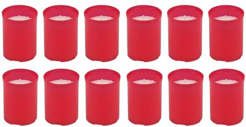 Candele Votive Rosso per Rituali 6.5x5cm, Ceri Votive Lunga Durata 24 ore
