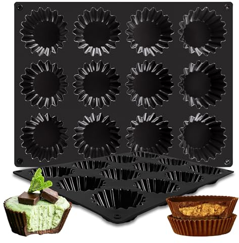 Peanut Butter Cup Molds 12-Cup Butter Bites Mold 2pcs Silicone Chocolate Candy Mold for Fat Bomb Chocolate Mini Peanut Butter Cup