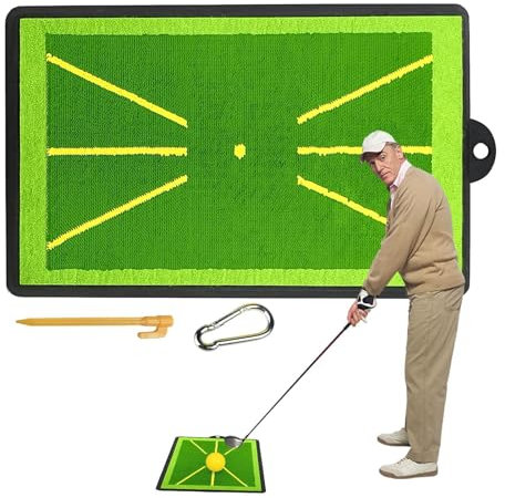 Golf Practice Swing Mat - Advanced Guides Golf Hitting Mat,Portable Replaceable Golf Mat With Heavy Duty Rubber Base For Parks, Homes, Indoor & Outdoor Use