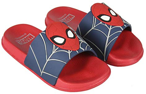Disney Sandali da bagno Spiderman per bambini, scarpe da spiaggia - Sandali da bagno Spider-Man per bambini, Marvel Avengers ufficiali, Colore: rosso, 26/27 EU