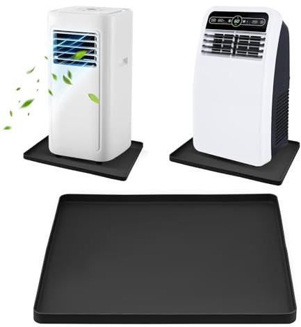 Portable AC Drip Pan, 20''x16'' Portable Air Conditioner Drip Pan, Prevent Water Leakage and Protect Floor & Carpet, Non-Slip Soft Silicone Mat with Raised Edge, for Under Portable AC Unit Drip Tray