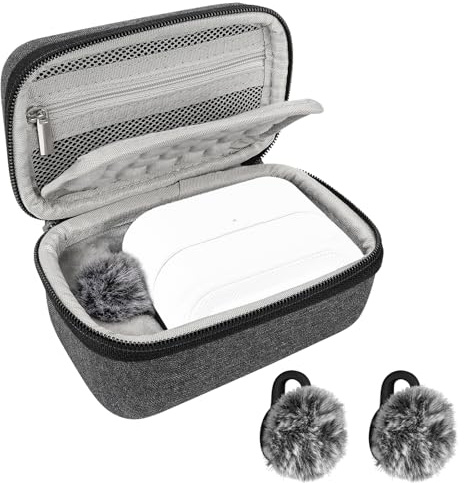Geekria for Creators – Étui de transport pour microphone compatible avec étui de charge Hollyland Lark M2S avec 2 cache-pare-brise, sac de voyage rigide pour micro, sac portable avec pare-brise (gris)