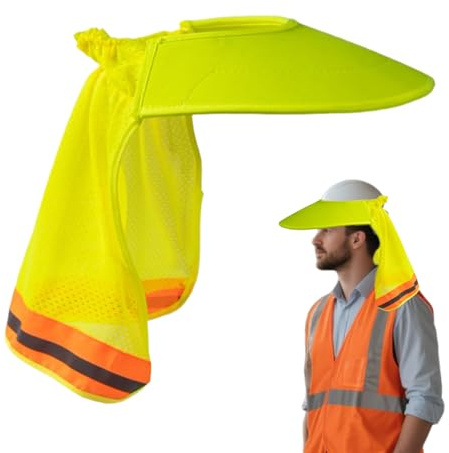 Opdestn Visera Solar para Casco De ala Completa - Visera Protectora Transpirable para Casco,Protección UV Ajuste De Tensión Protección Laboral En Obras
