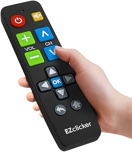 EZclicker Telecomando Universale a Grandi Pulsanti per Tutti i Televisori Toshiba SOLO (Nero) – Semplificato e Facile da Usare (2 batterie AAA non incluse)