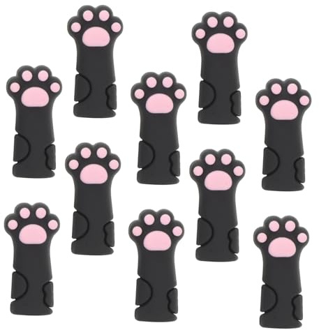 PLAFOPE 10 Piezas Protector Silicona para Herramientas Uñas Funda Elástica con Forma Pata Gato para Pinzas Cortacutículas y Tijeras Manicura Pedicura
