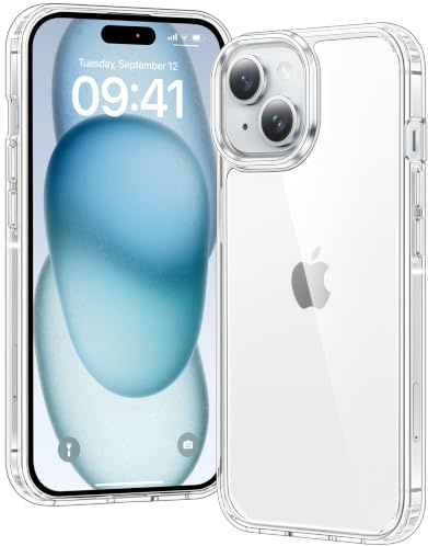 Voyahülle Clear Case for iPhone 15, Ultra Thin, Shockproof TPU Cover, Anti-Yellowing, Crystal Clear, Phone Case for Apple iPhone 15 - Clear