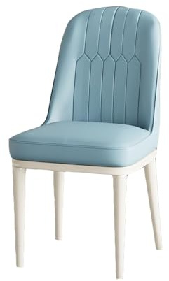 NMVAWIPT Modern Dining Chairs With Leather Seat, Metal Frame Upholstered Chair, Kitchen With Non-Slip Foot Pad(Blue,Set of 6)