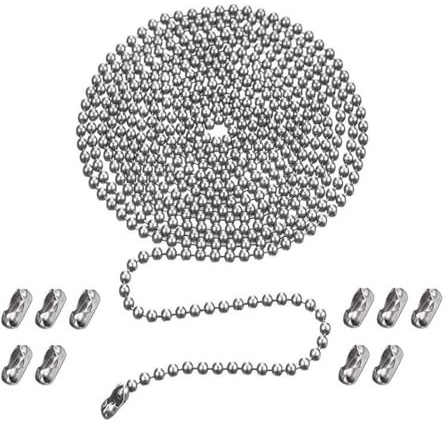 EVWGNPQRV Catena con Perline per Tende a Rullo, Catena a Sfere in Acciaio Inossidabile di Diverse Dimensioni, 2 m e 5, for la creazione Gioielli(5 Meters,6mm)