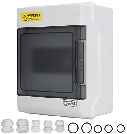 Scatola di distribuzione impermeabile IP66, custodia di giunzione a 6 vie su guida DIN, involucro elettrico con copertura trasparente e struttura in ABS+PC per uso interno ed