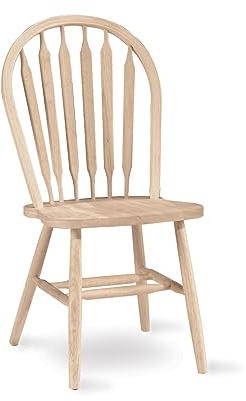 Solid Wood Windsor ArrowBack Dining Chair with Plain Legs, Unfinished