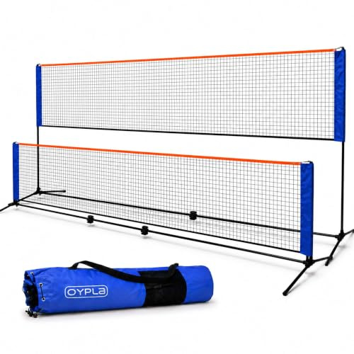 Oypla Large 5m Adjustable Foldable Badminton Tennis Volleyball Net
