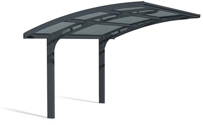 Canopia by Palram Carport Bausatz Arizona Wave 495 x 289cm Einzelcarport Polycarbonat in Anthrazit für PKW aus rostfreiem Aluminium