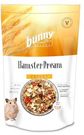 Bunny Nature HamsterDream Expert Food - All Natural Mix for Syrian & Dwarf Hamsters with Mealworms - Supports Foraging & Digestion - No Pellets, 1.1 lbs