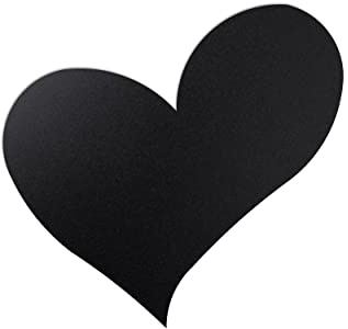 INOXLM Lavagna Magnetica da Parete in Acciaio forma di Cuore scrivibile con Pennarello | Bacheca ricordi | Lavagna calamite | Magnetica per foto souvenir | Lavagna bambini | Bacheca 36x34 cm (Nero)