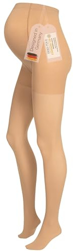 Herzmutter graviditetsstrumpbyxor 50DEN - Matt-Soft - Halvgenomskinliga - Graviditetsstrumpbyxor -Svart-Beige - Set om 1-1800 (L/XL, Beige)