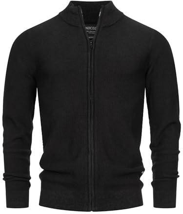 Indicode Hommes INWestmoon Cardigan | Gilet à col Montant Black M