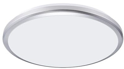 Luminaria estanca LED IP54 redonda Ø 31,5 cm de plástico blanco plateado de bajo deslumbramiento 4200 K blanco neutro lámpara de techo lámpara de exterior techo